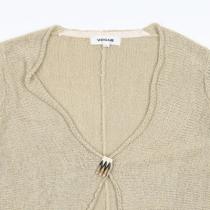 Womens UK Size L Vogue Brown Cardigan Jumper