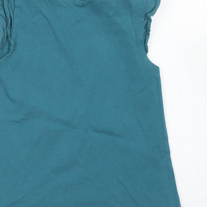 George Girls Blue  Cotton Basic T-Shirt Size 12-18 Months Crew Neck
