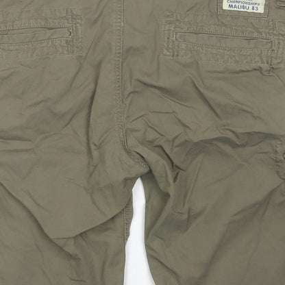 Fresh Brand Mens Green  Cotton Cargo Shorts Size XL L10 in Regular Button