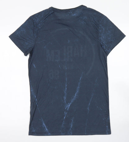 Twisted Soul Mens Blue  Polyester  T-Shirt Size S Crew Neck  - Harlem