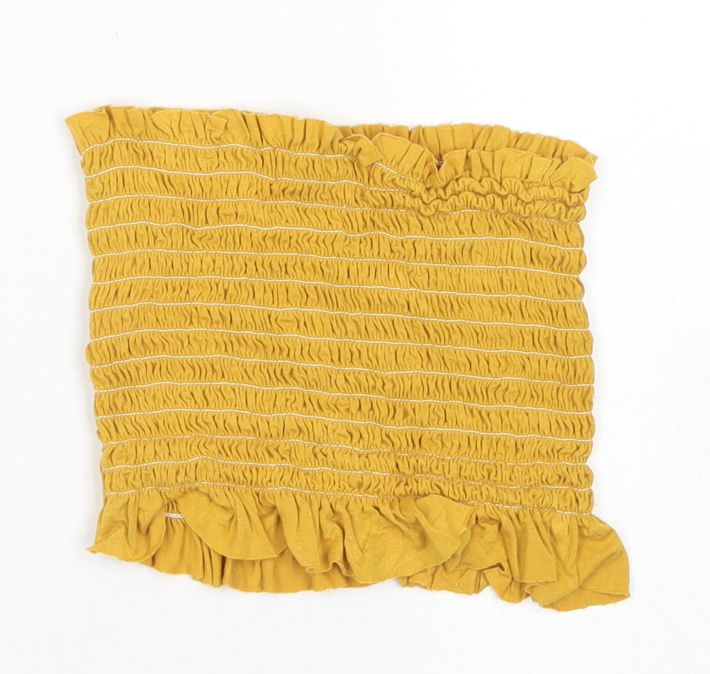 Womens UK Size 6 Misspap Yellow Cropped T-Shirt