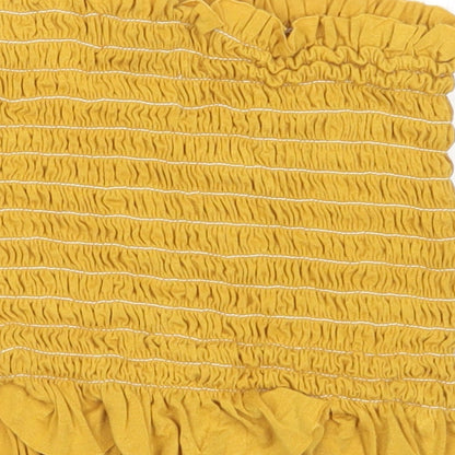 Womens UK Size 6 Misspap Yellow Cropped T-Shirt