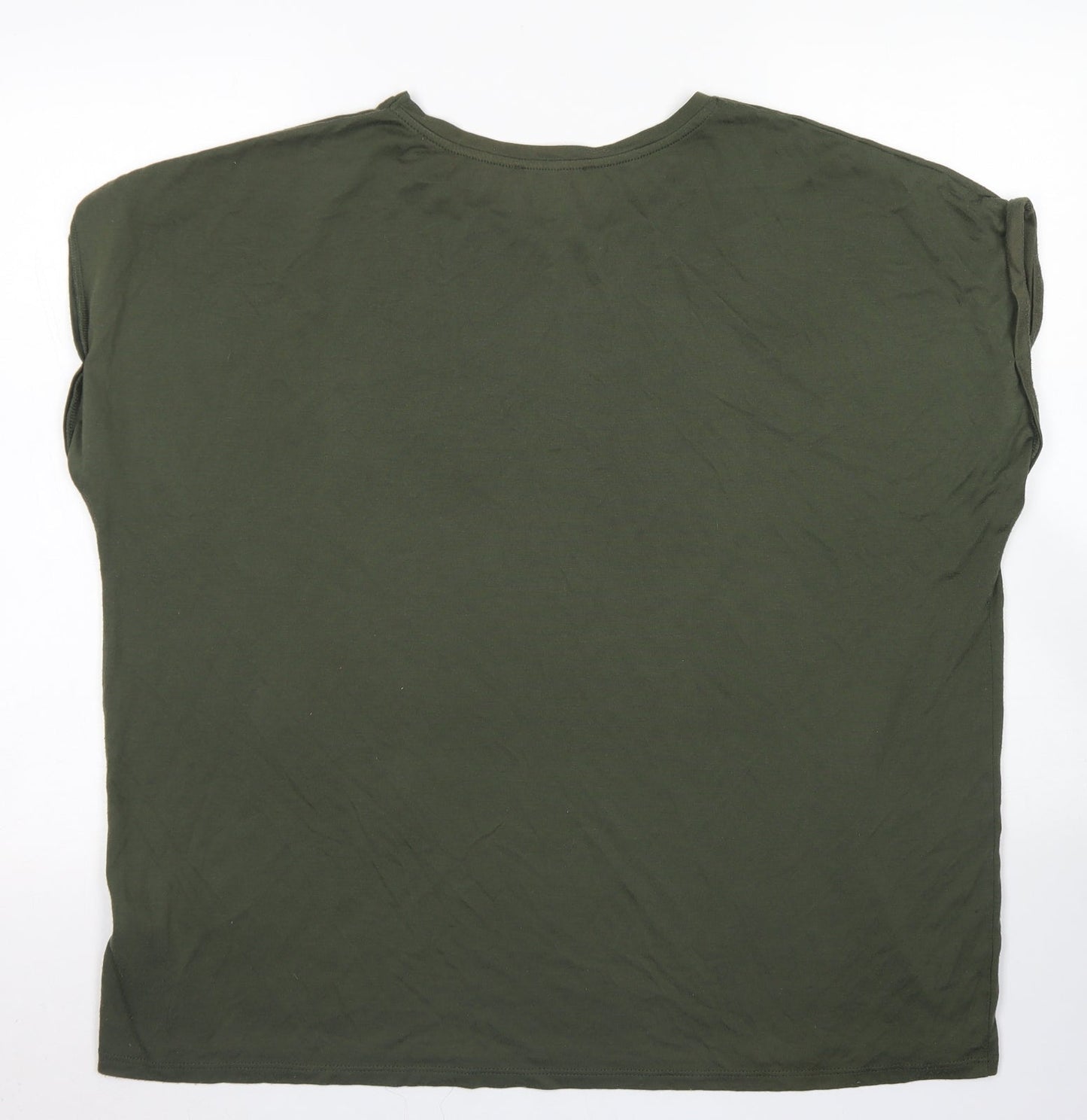 Primark Womens Green  Polyester Basic T-Shirt Size 2XL Crew Neck