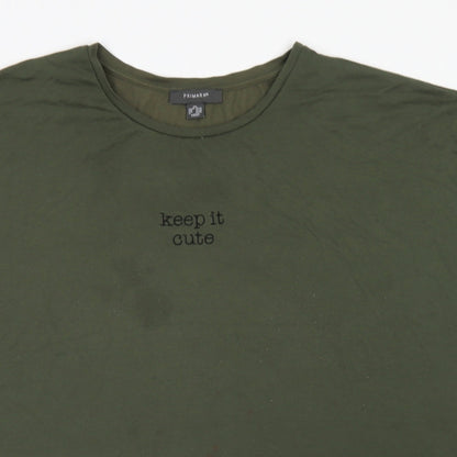 Primark Womens Green  Polyester Basic T-Shirt Size 2XL Crew Neck