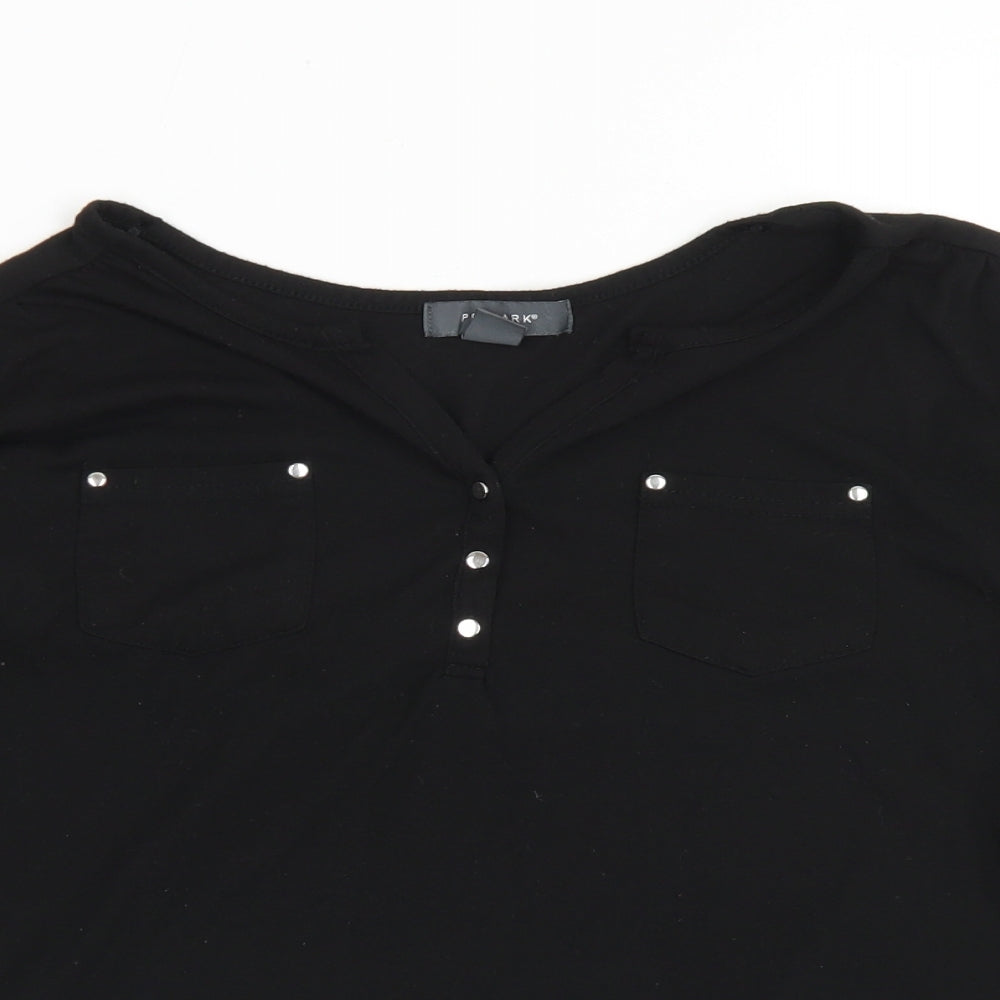 Primark Womens Black  Polyester Basic Blouse Size S Round Neck
