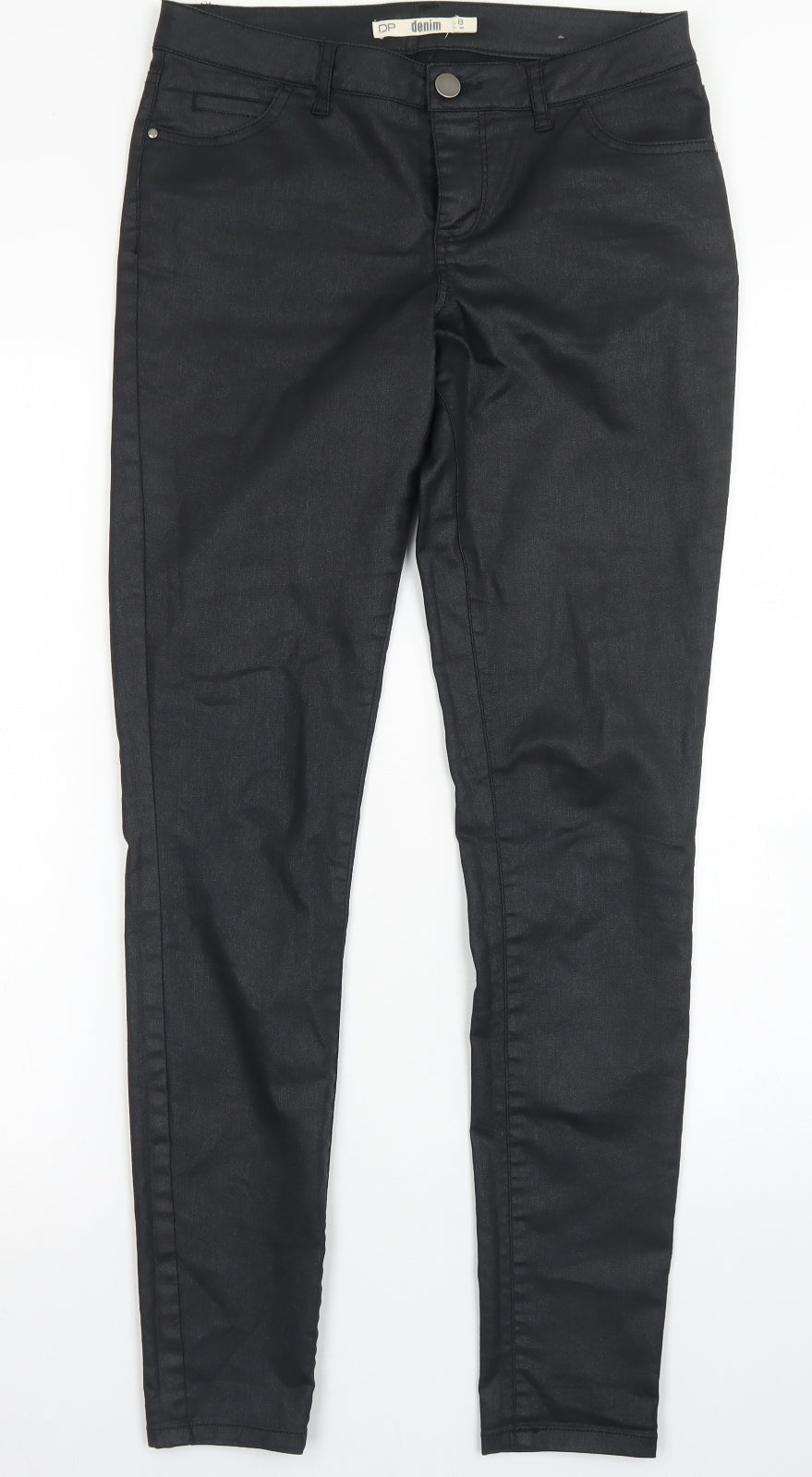 Dorothy Perkins Womens Black  Cotton Skinny Jeans Size 8 L29 in Regular Button