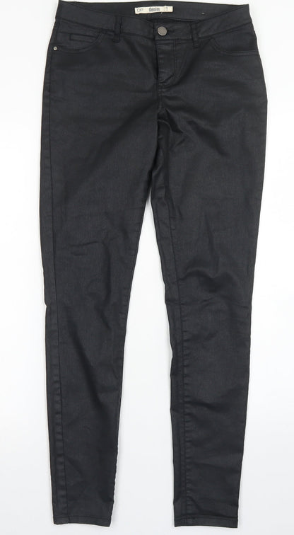 Dorothy Perkins Womens Black  Cotton Skinny Jeans Size 8 L29 in Regular Button
