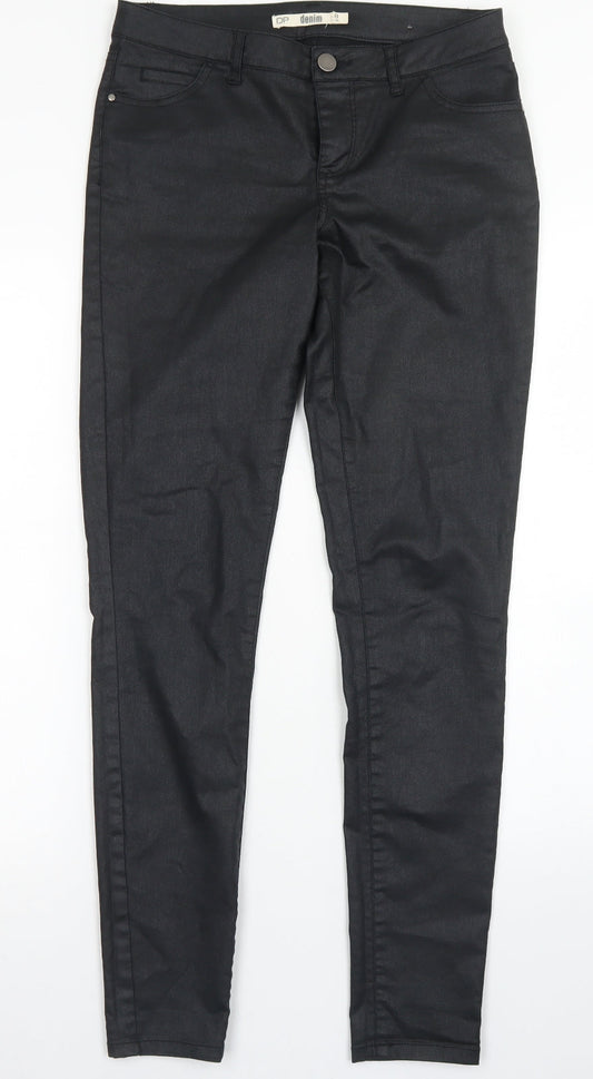 Dorothy Perkins Womens Black  Cotton Skinny Jeans Size 8 L29 in Regular Button