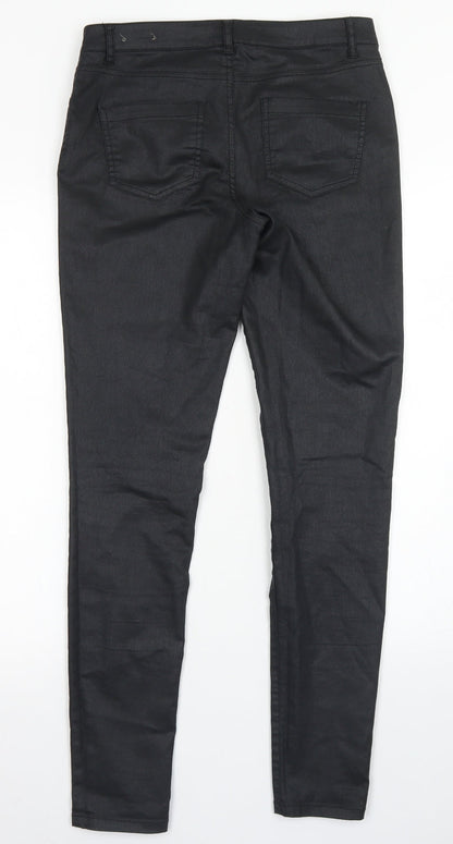 Dorothy Perkins Womens Black  Cotton Skinny Jeans Size 8 L29 in Regular Button