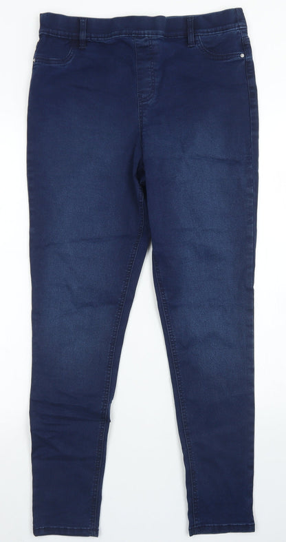 F&F Womens Blue  Cotton Jegging Jeans Size 14 L28 in Regular