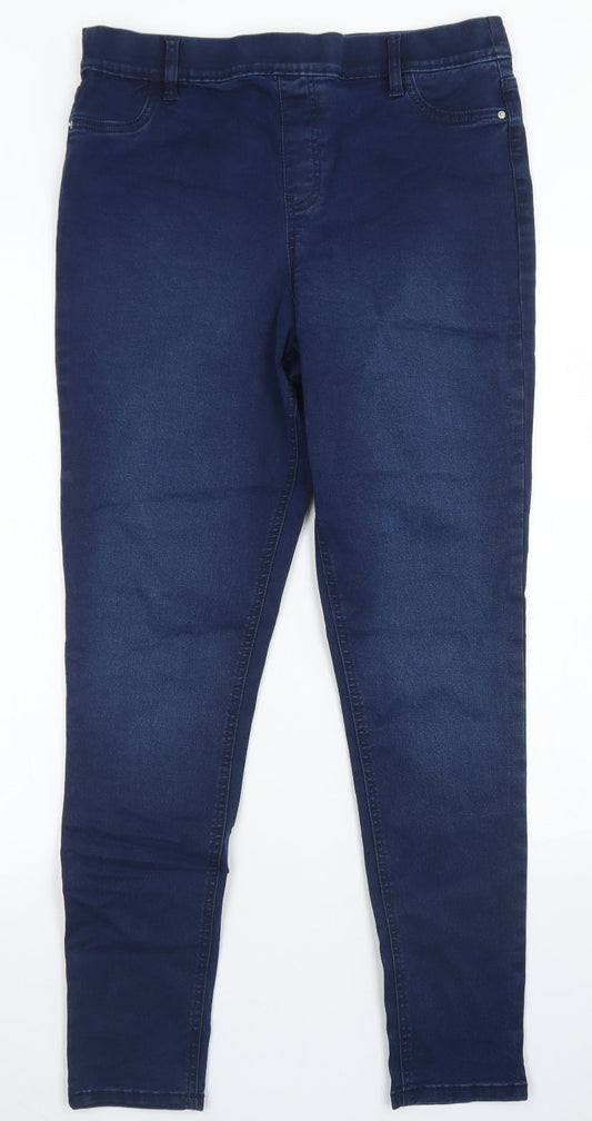 F&F Womens Blue  Cotton Jegging Jeans Size 14 L28 in Regular
