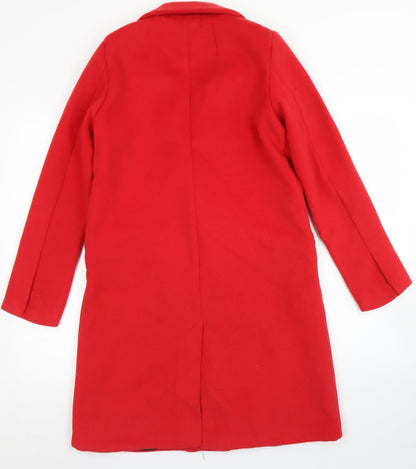 Womens UK Size 8 Brave Soul Red Overcoat
