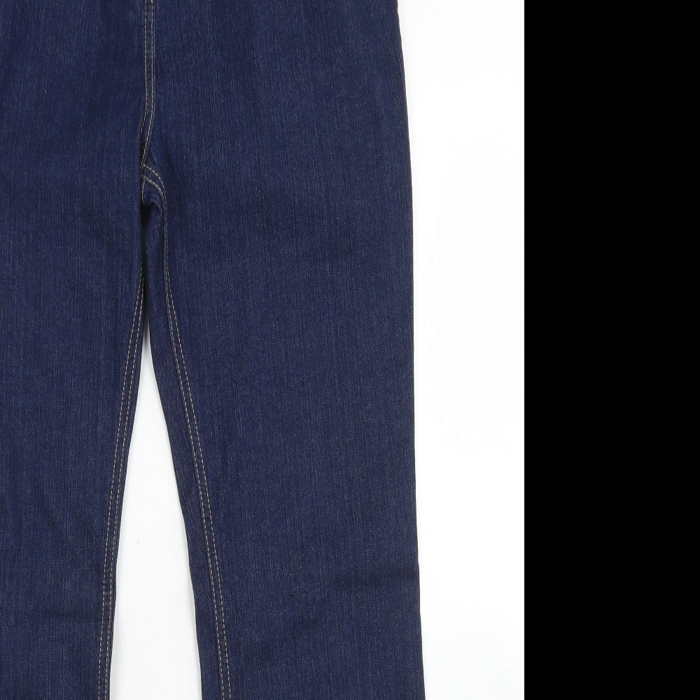 M&S Womens Blue  Cotton Bootcut Jeans Size 14 L30 in Regular Button