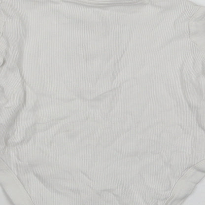 F&F Baby White  Cotton Romper One-Piece Size 9-12 Months  Snap
