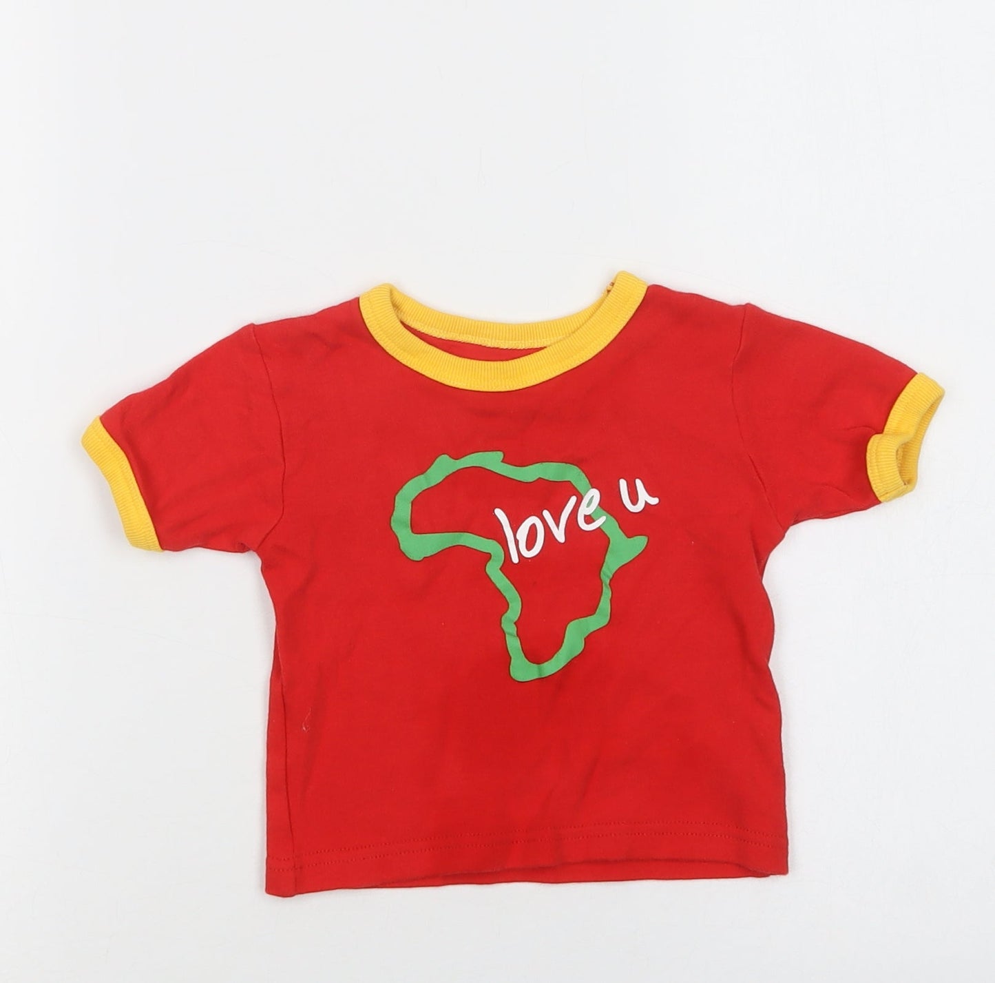 Home Brewed Baby Red  Cotton Ringer T-Shirt Size 18-24 Months Crew Neck  - Love