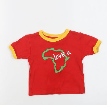Home Brewed Baby Red  Cotton Ringer T-Shirt Size 18-24 Months Crew Neck  - Love