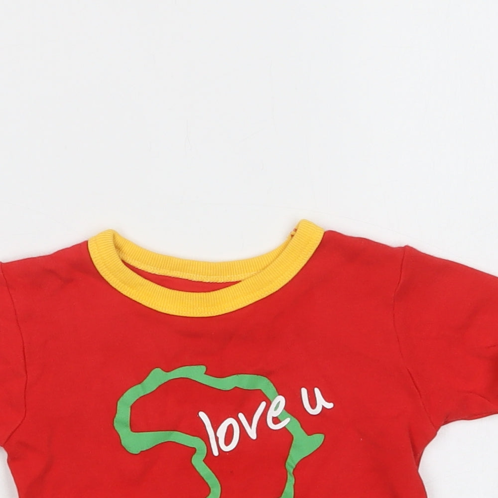Home Brewed Baby Red  Cotton Ringer T-Shirt Size 18-24 Months Crew Neck  - Love