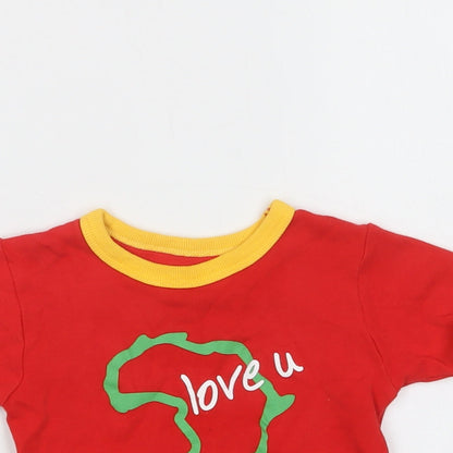 Home Brewed Baby Red  Cotton Ringer T-Shirt Size 18-24 Months Crew Neck  - Love