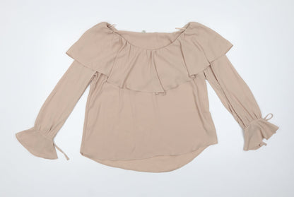 Womens UK Size 14 River Island Beige Basic Blouse