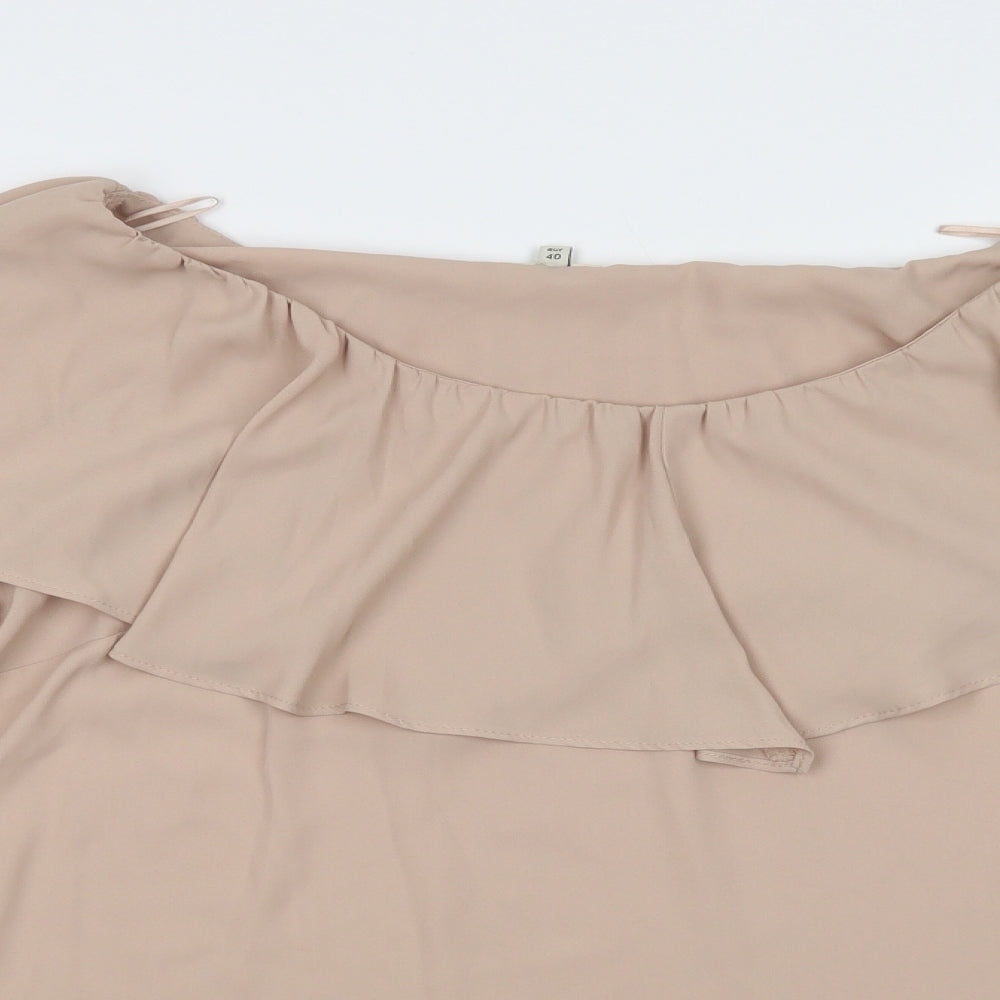 Womens UK Size 14 River Island Beige Basic Blouse