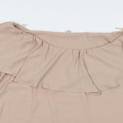 Womens UK Size 14 River Island Beige Basic Blouse