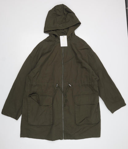 Womens UK Size 12 ASOS Green Parka Coat