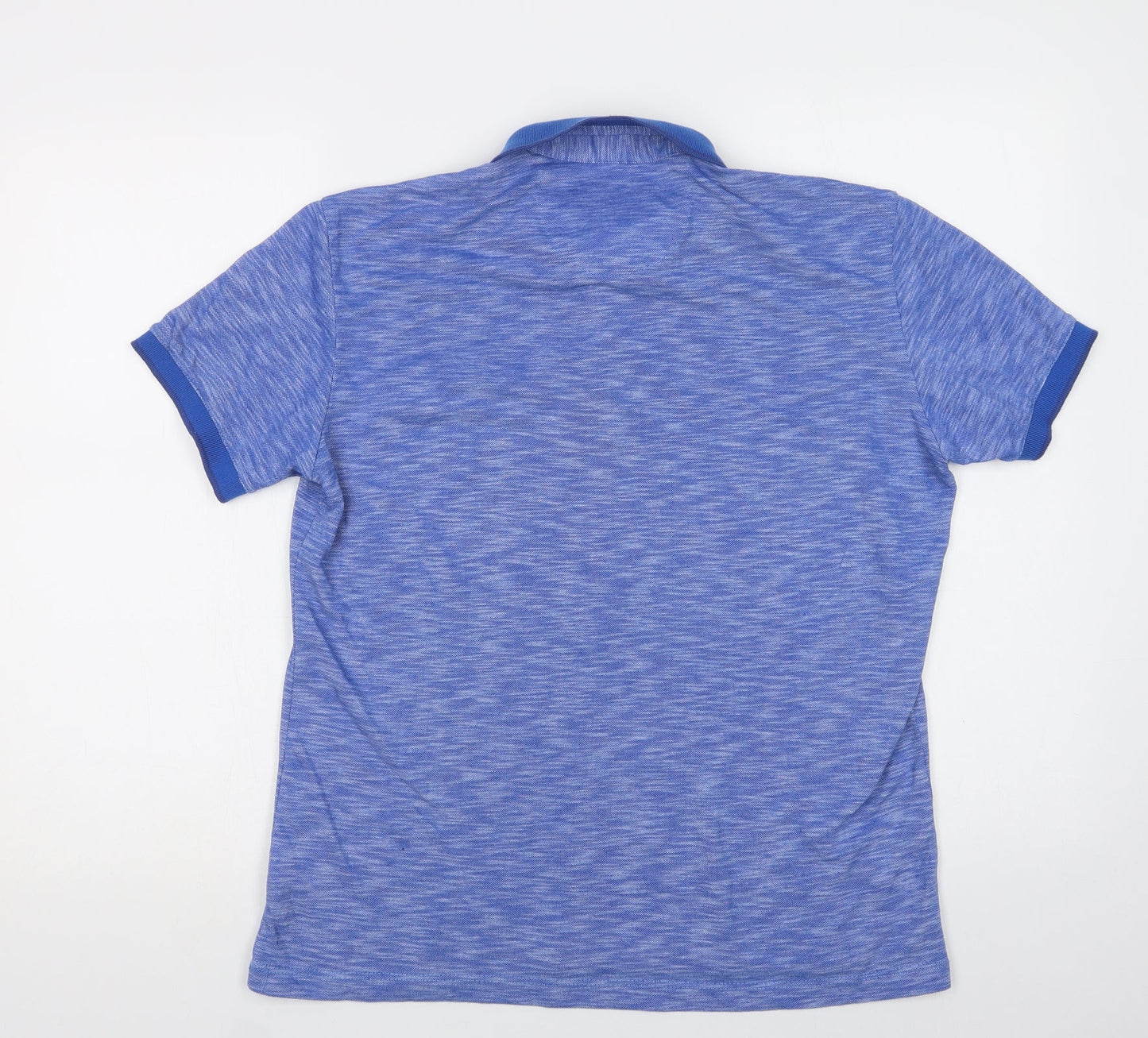 Ottomoda Mens Blue  Cotton  Polo Size M Collared Button