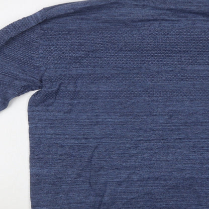 NEXT Mens Blue Collared  Cotton Pullover Jumper Size M