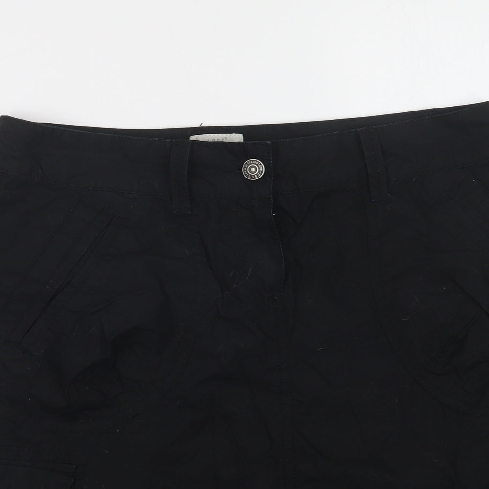 H&M Womens Black  Cotton Cargo Skirt Size 8   Button
