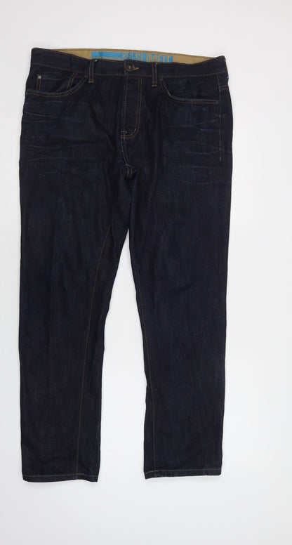 George Mens Blue  Cotton Skinny Jeans Size 36 L29 in Regular Button