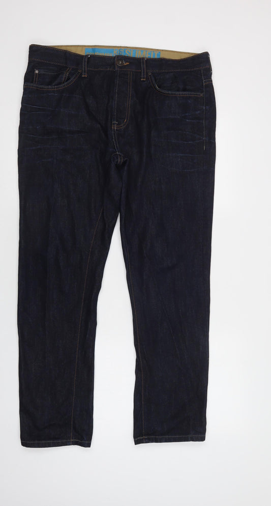 George Mens Blue  Cotton Skinny Jeans Size 36 L29 in Regular Button