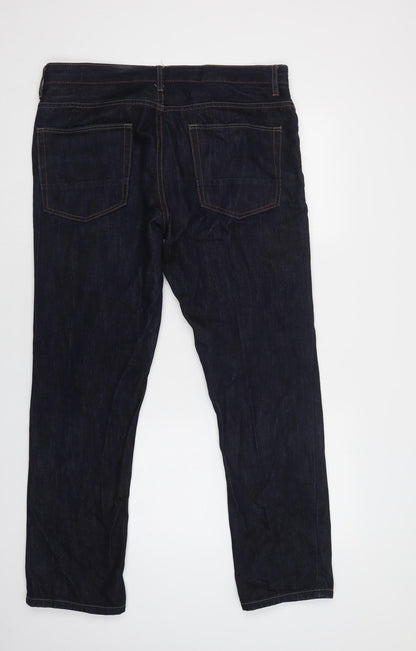 George Mens Blue  Cotton Skinny Jeans Size 36 L29 in Regular Button