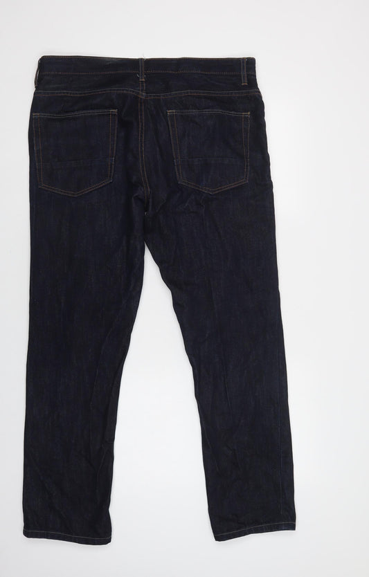 George Mens Blue  Cotton Skinny Jeans Size 36 L29 in Regular Button
