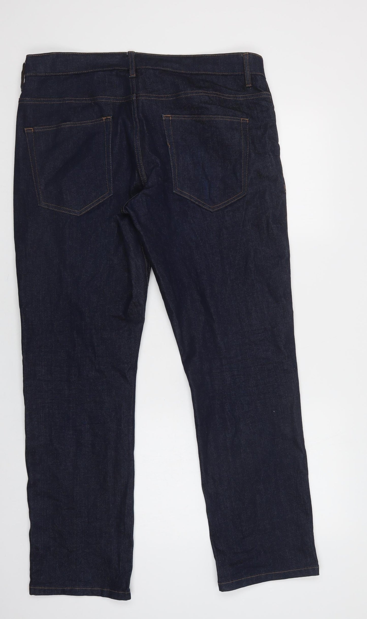 George Mens Blue  Cotton Straight Jeans Size 36 L30 in Regular Button