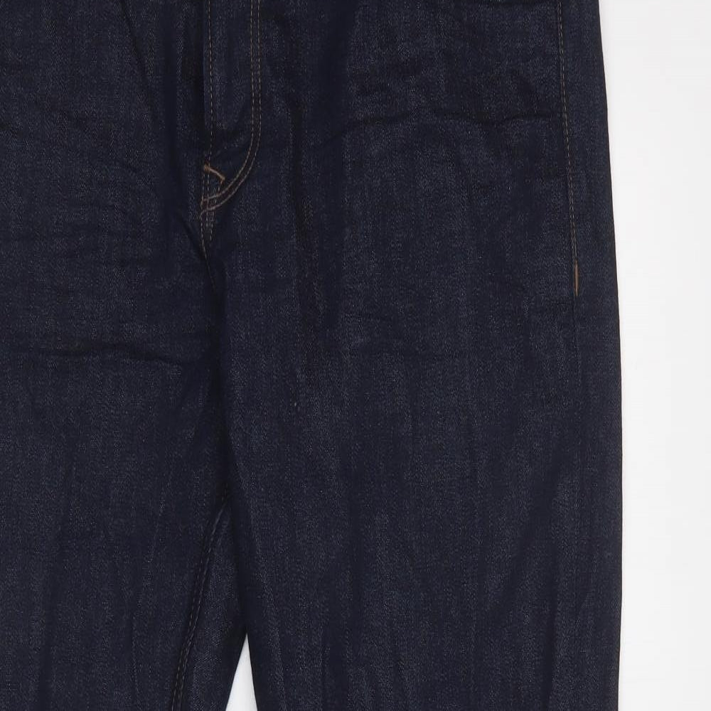 George Mens Blue  Cotton Straight Jeans Size 36 L30 in Regular Button