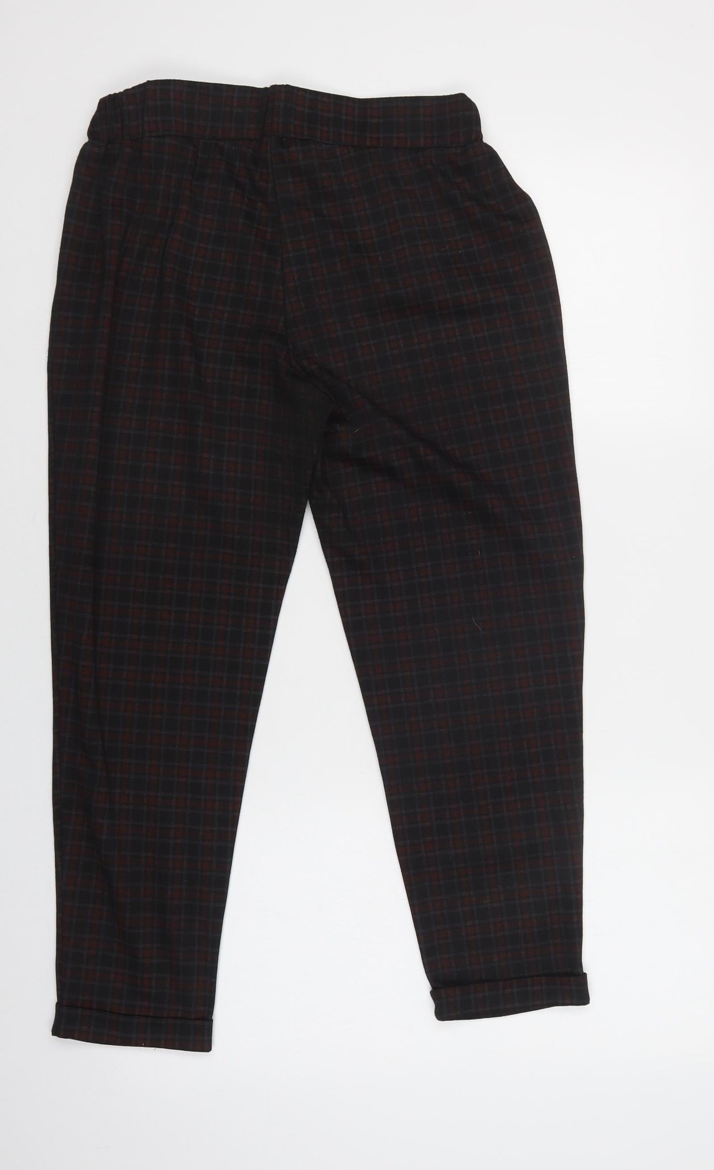 Innocence Womens Purple Check Polyester Jogger Trousers Size 12 L24 in Regular