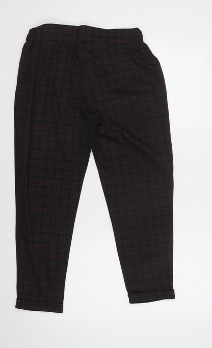 Innocence Womens Purple Check Polyester Jogger Trousers Size 12 L24 in Regular