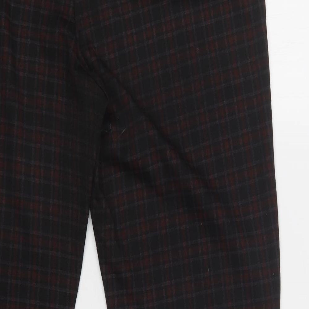 Innocence Womens Purple Check Polyester Jogger Trousers Size 12 L24 in Regular