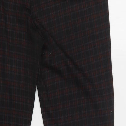 Innocence Womens Purple Check Polyester Jogger Trousers Size 12 L24 in Regular
