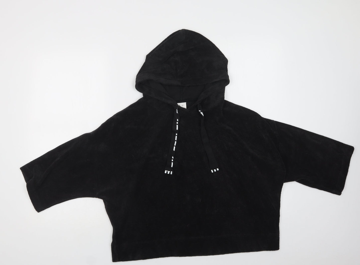 Reebok Womens Black  Cotton Pullover Hoodie Size L
