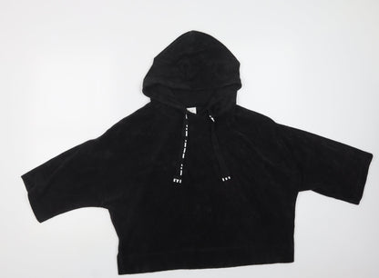 Reebok Womens Black  Cotton Pullover Hoodie Size L