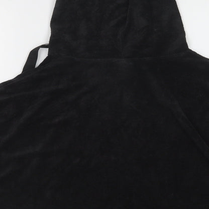 Reebok Womens Black  Cotton Pullover Hoodie Size L