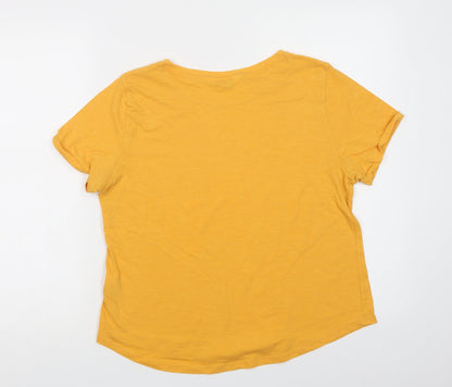 Marks and Spencer Womens Yellow  Cotton Top Pyjama Set Size 12   - Sunshine
