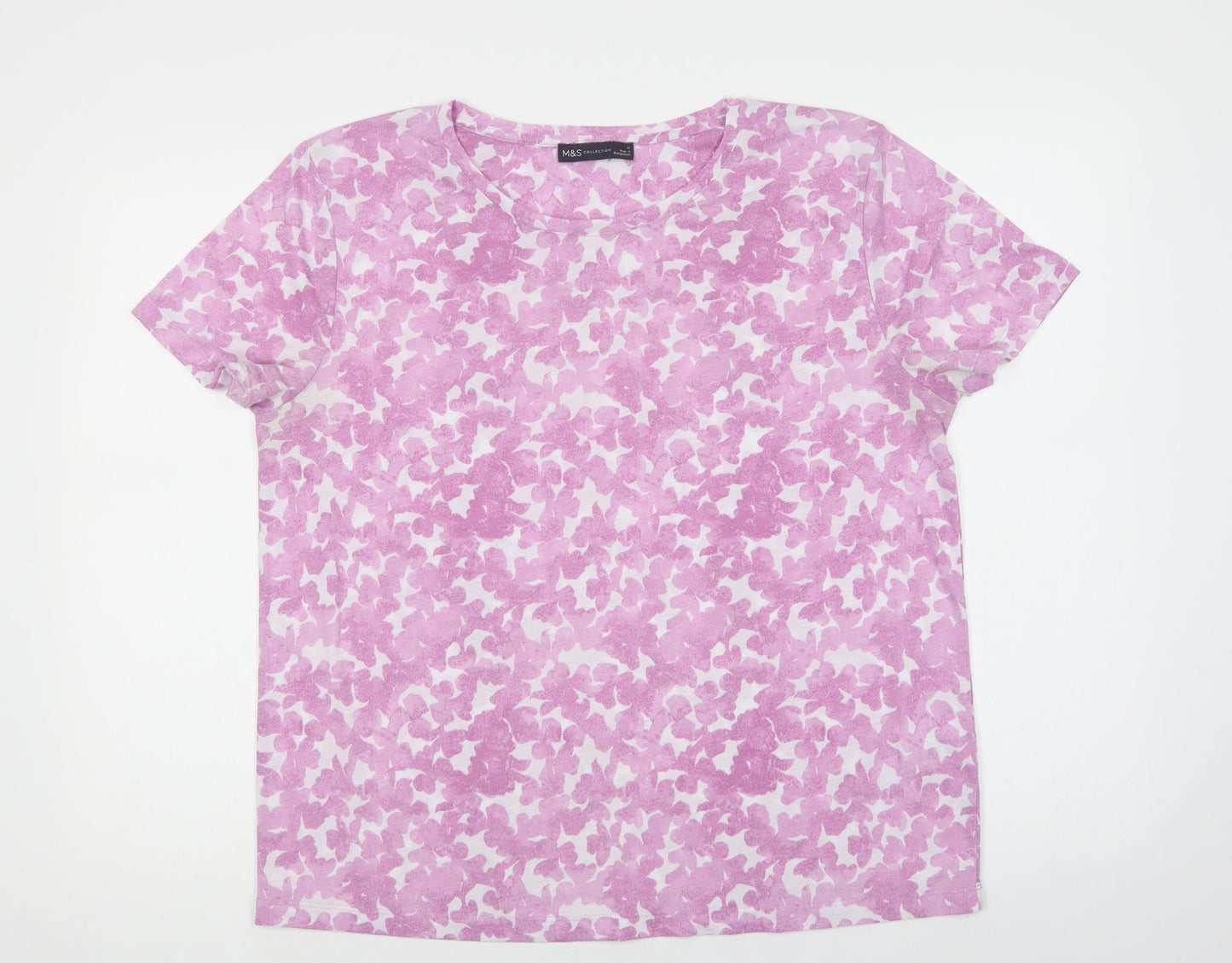 Womens UK Size 14 Marks and Spencer Purple Basic T-Shirt