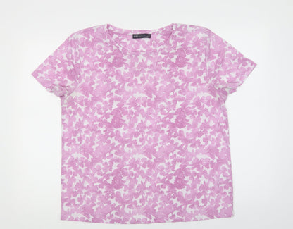 Womens UK Size 14 Marks and Spencer Purple Basic T-Shirt