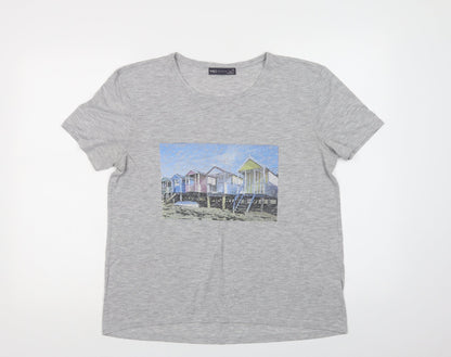 Womens UK Size 12 Marks and Spencer Grey Basic T-Shirt