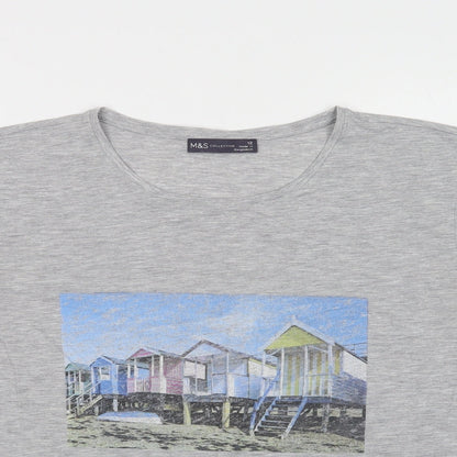Womens UK Size 12 Marks and Spencer Grey Basic T-Shirt