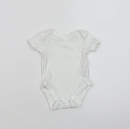 George Baby White  Cotton Romper One-Piece Size 0-3 Months  Snap