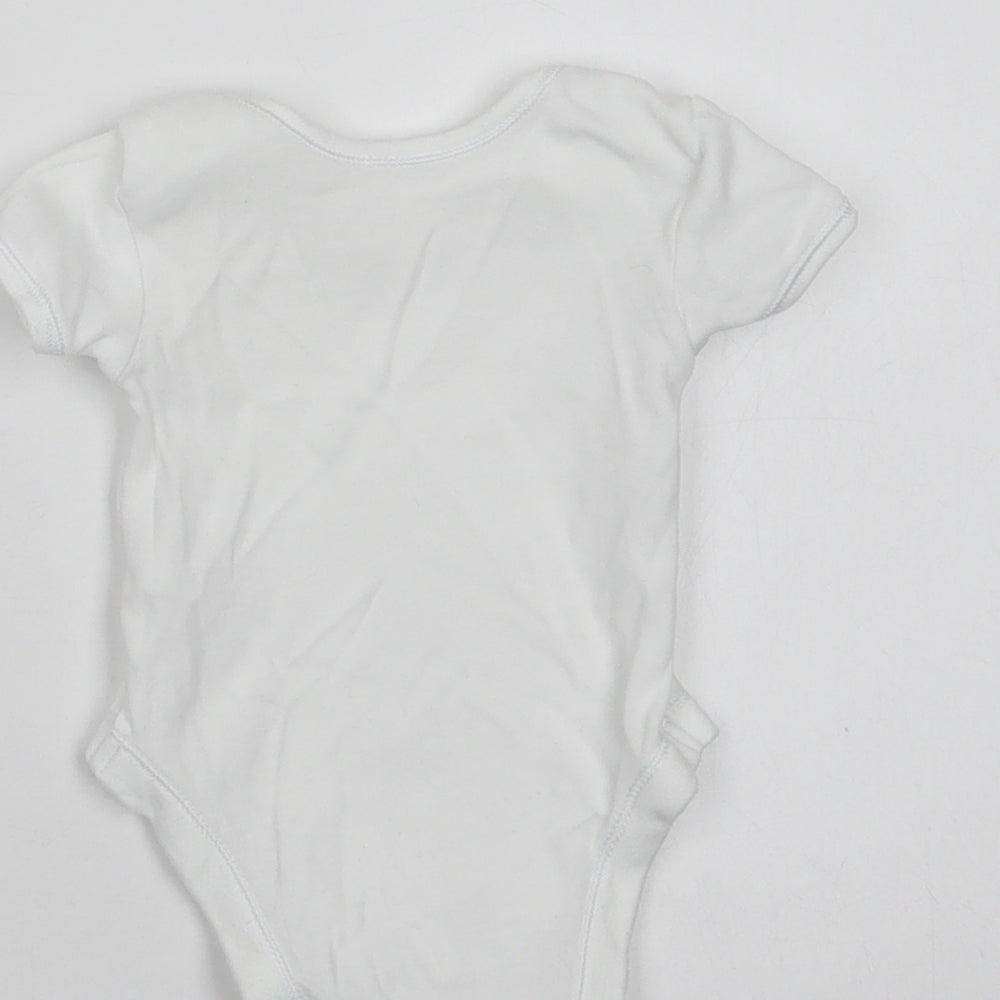 George Baby White  Cotton Romper One-Piece Size 0-3 Months  Snap