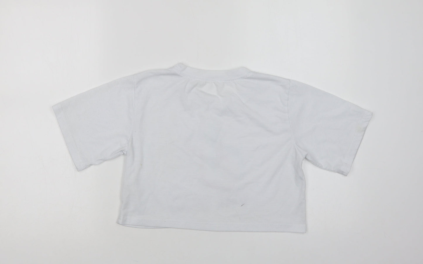 Womens UK Size XS Preworn White Cropped T-Shirt